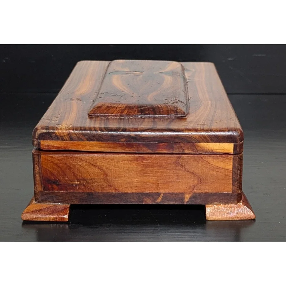 Vintage 1954 - 1956  Wood Trinket/Jewelry Box With‎ Lid Artist Signed & Dated